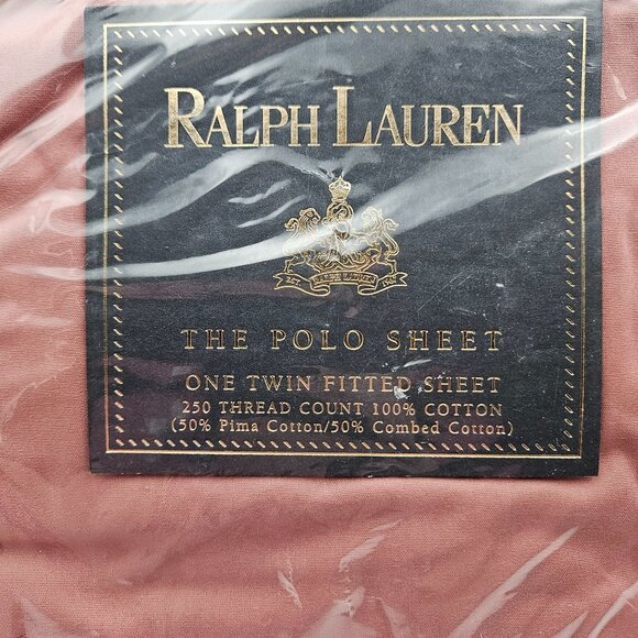 Vintage Ralph Lauren The Polo Sheet Solid Calico Rose Twin Fitted Sheet USA NEW - Picture 2 of 10